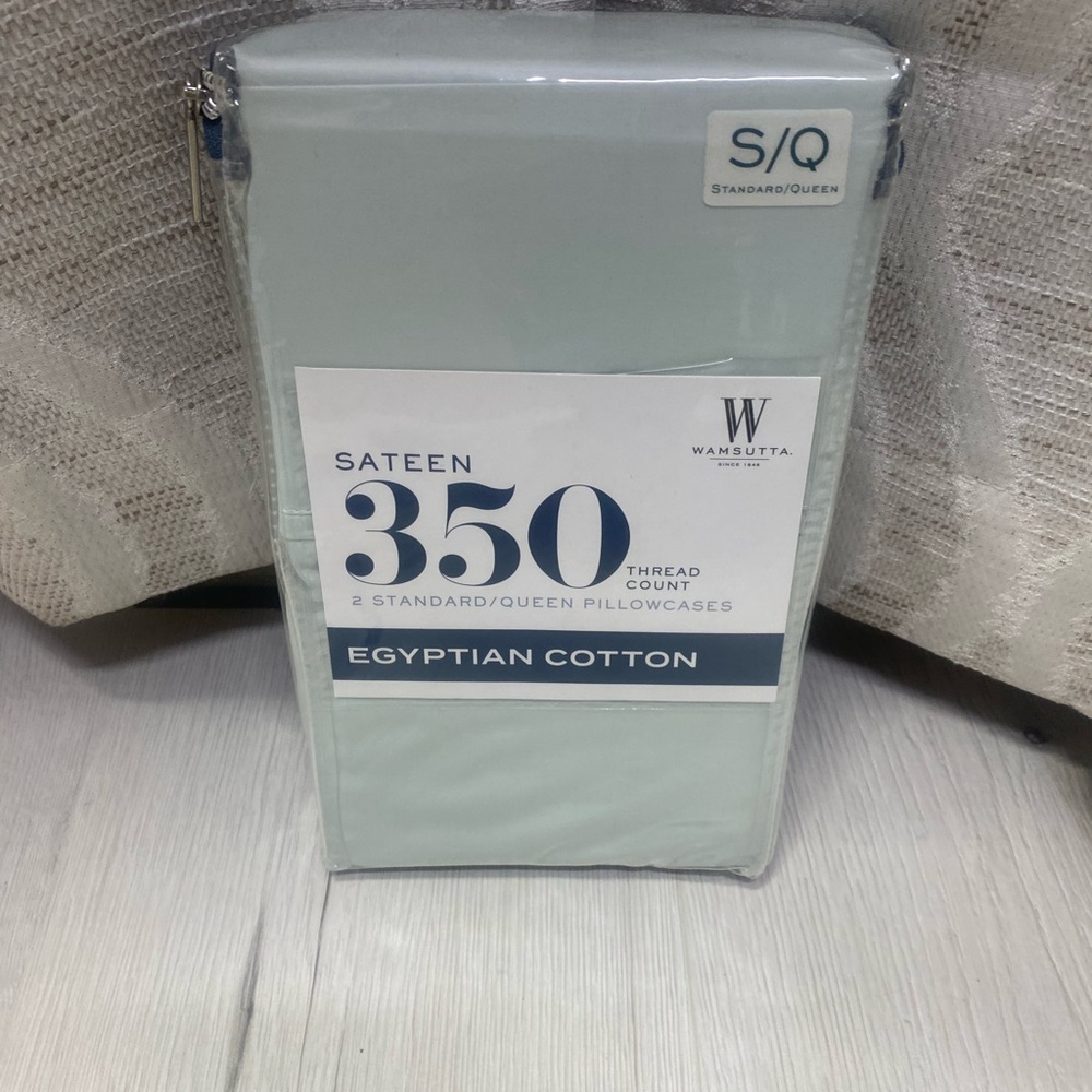 Wamsutta Sateen 350 Thread Count Egyptian Cotton Pillowcases - Light Mint Green